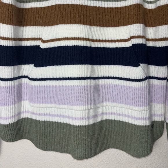 NEW Carve Designs Rockvale Sweater Cowl Neck Striped Thumb Holes Women's Size L - Picture 9 of 16